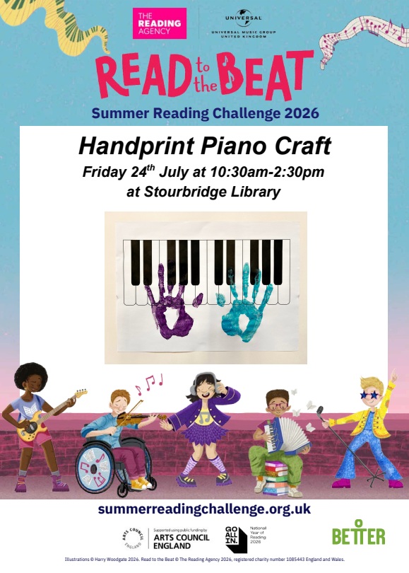 Stourbridge Library - Summer Reading Challenge: Handprint Piano